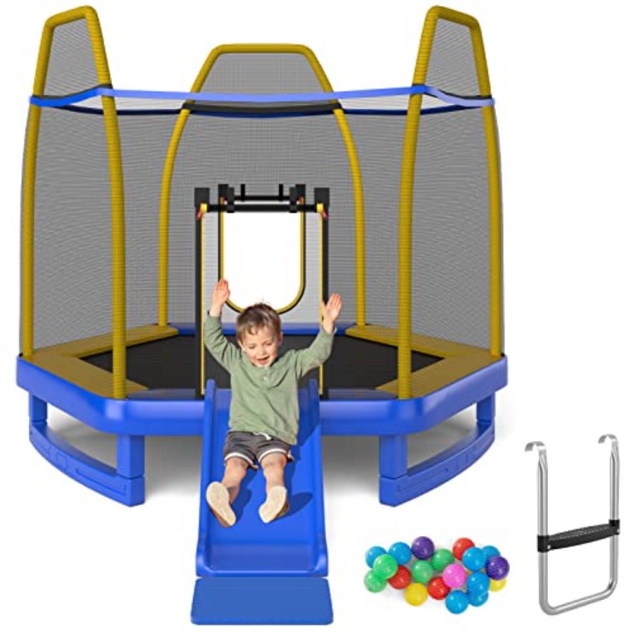 Trampolino da 7 piedi con scal - Trampoline Spring Cover recensione e prezzo