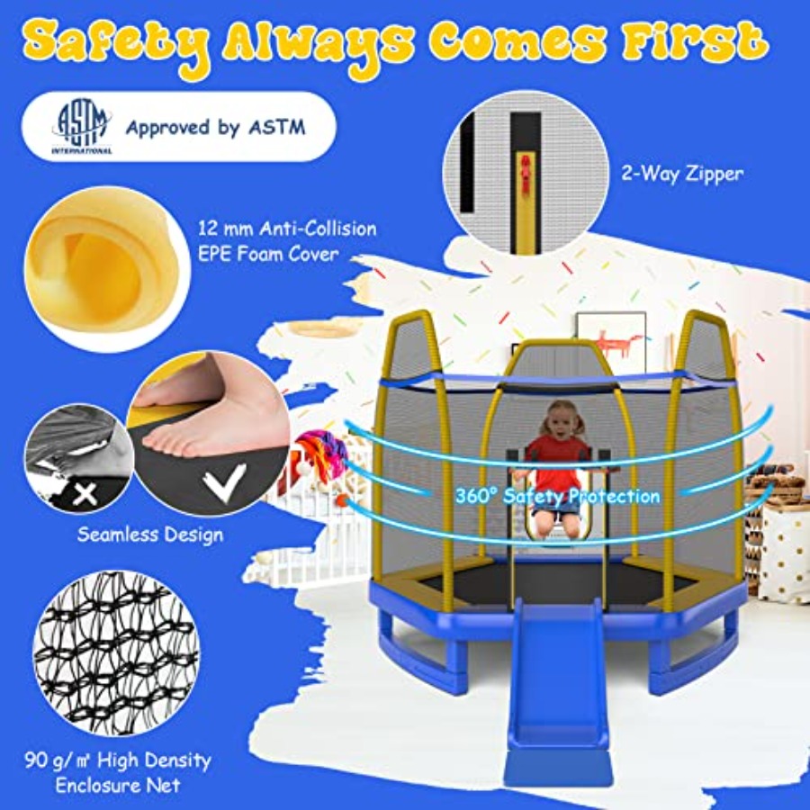 Trampolino da 7 piedi con scal - Trampoline Spring Cover recensione e prezzo